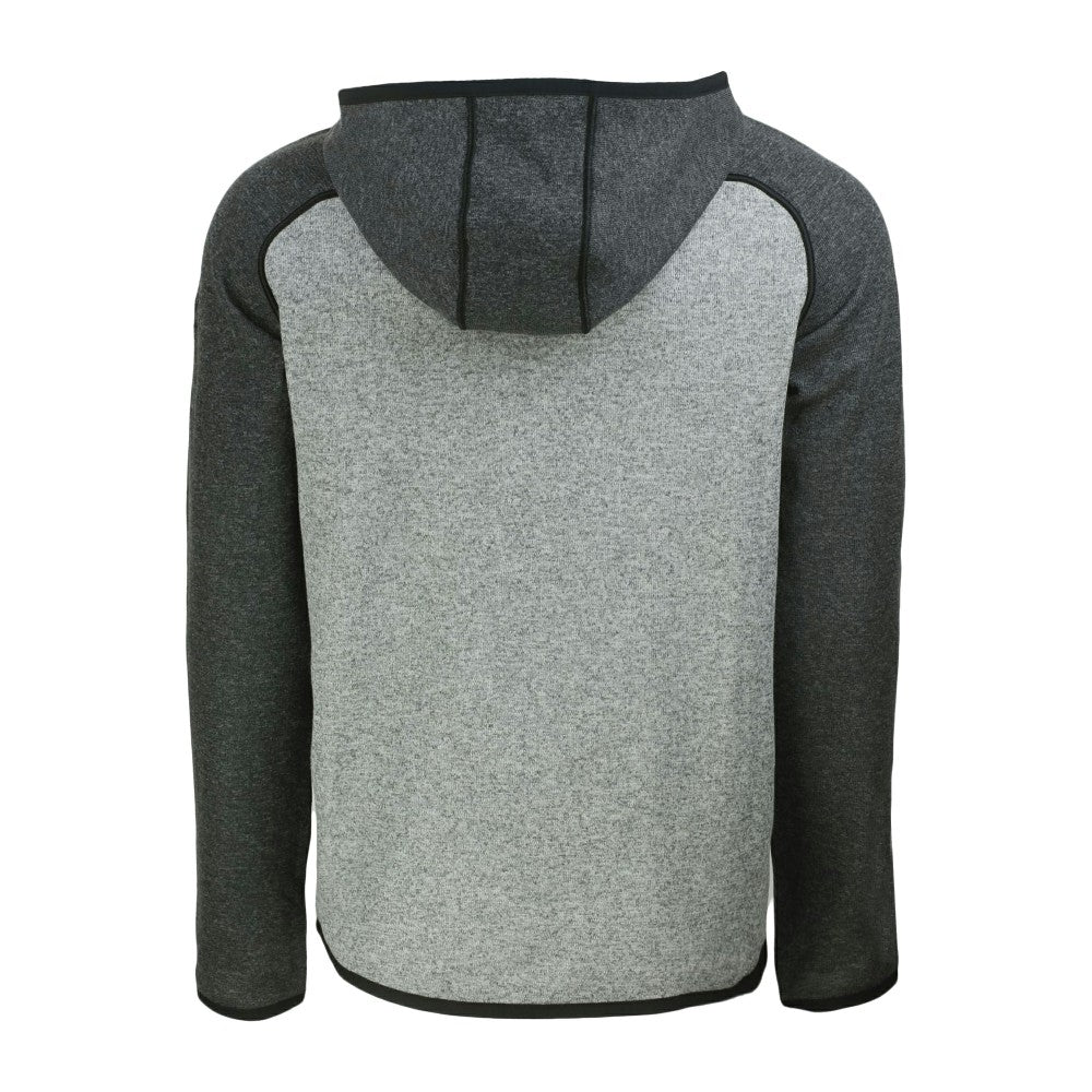 Miami Marlins Cutter & Buck Mainsail Full-Zip Hooded Jacket - Heather Charcoal/Heather Gray