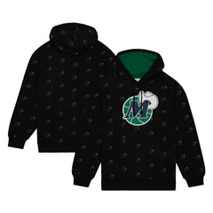 Dallas Mavericks Hardwood Classics Allover Print Pullover Hoodie sale - Black | Mitchell & Ness online