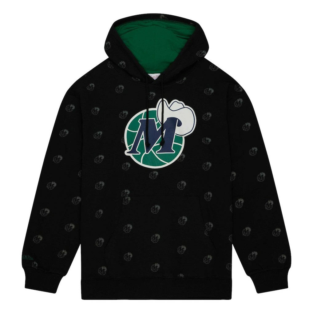 Dallas Mavericks Hardwood Classics Allover Print Pullover Hoodie sale - Black | Mitchell & Ness online
