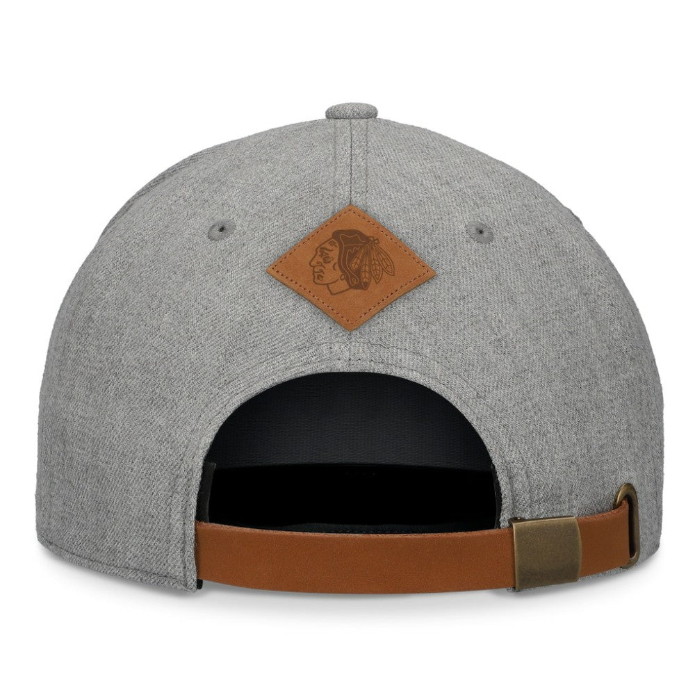 Chicago Blackhawks Fanatics Elements A-Frame Leather Strapback Hat
