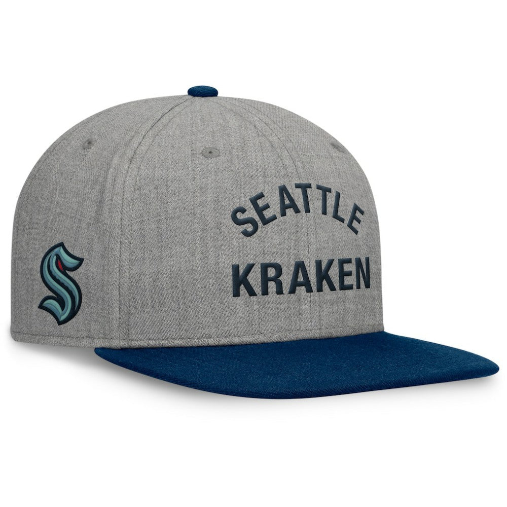 Seattle Kraken Fanatics Elements Flat Brim Leather Strapback Hat