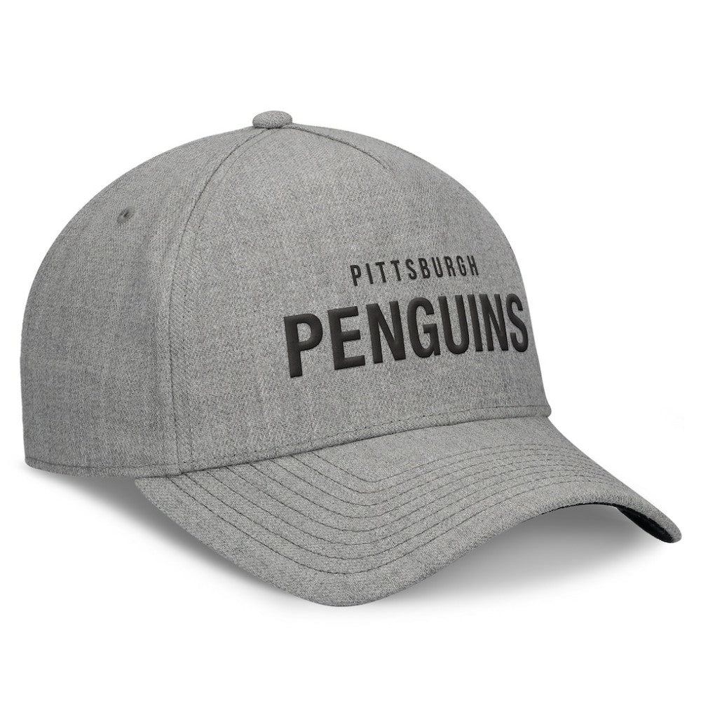Pittsburgh Penguins Fanatics Elements A-Frame Leather Strapback Hat