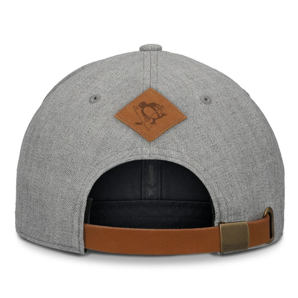 Pittsburgh Penguins Fanatics Elements A-Frame Leather Strapback Hat