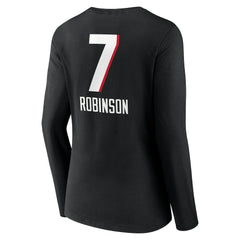 NFL Atlanta Falcons Bijan Robinson  Women's Team Wordmark Name & Number Long Sleeve V-Neck T-Shirt