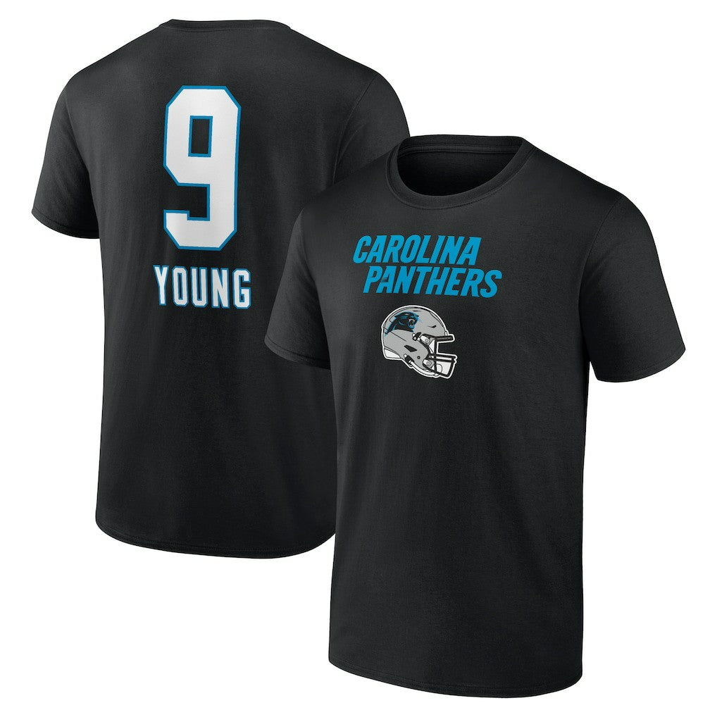 NFL Carolina Panthers Bryce Young  Team Wordmark Name & Number T-Shirt