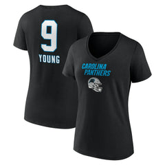 NFL Carolina Panthers Bryce Young  Women's Team Wordmark Name & Number V-Neck T-Shirt