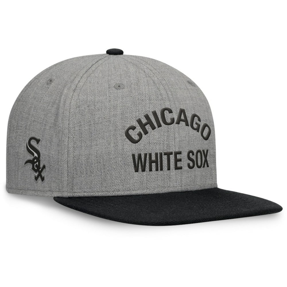 Chicago White Sox Elements Flat Brim Snapbuckle Hat - Heather Gray/Black