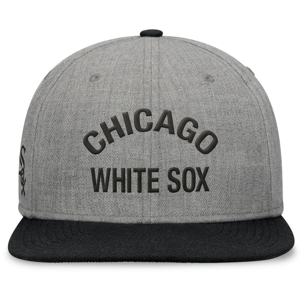 Chicago White Sox Elements Flat Brim Snapbuckle Hat - Heather Gray/Black