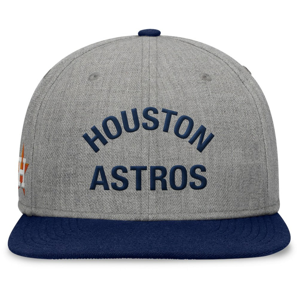 Houston Astros Elements Flat Brim Snapbuckle Hat - Heather Gray/Navy