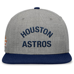 Houston Astros Elements Flat Brim Snapbuckle Hat - Heather Gray/Navy