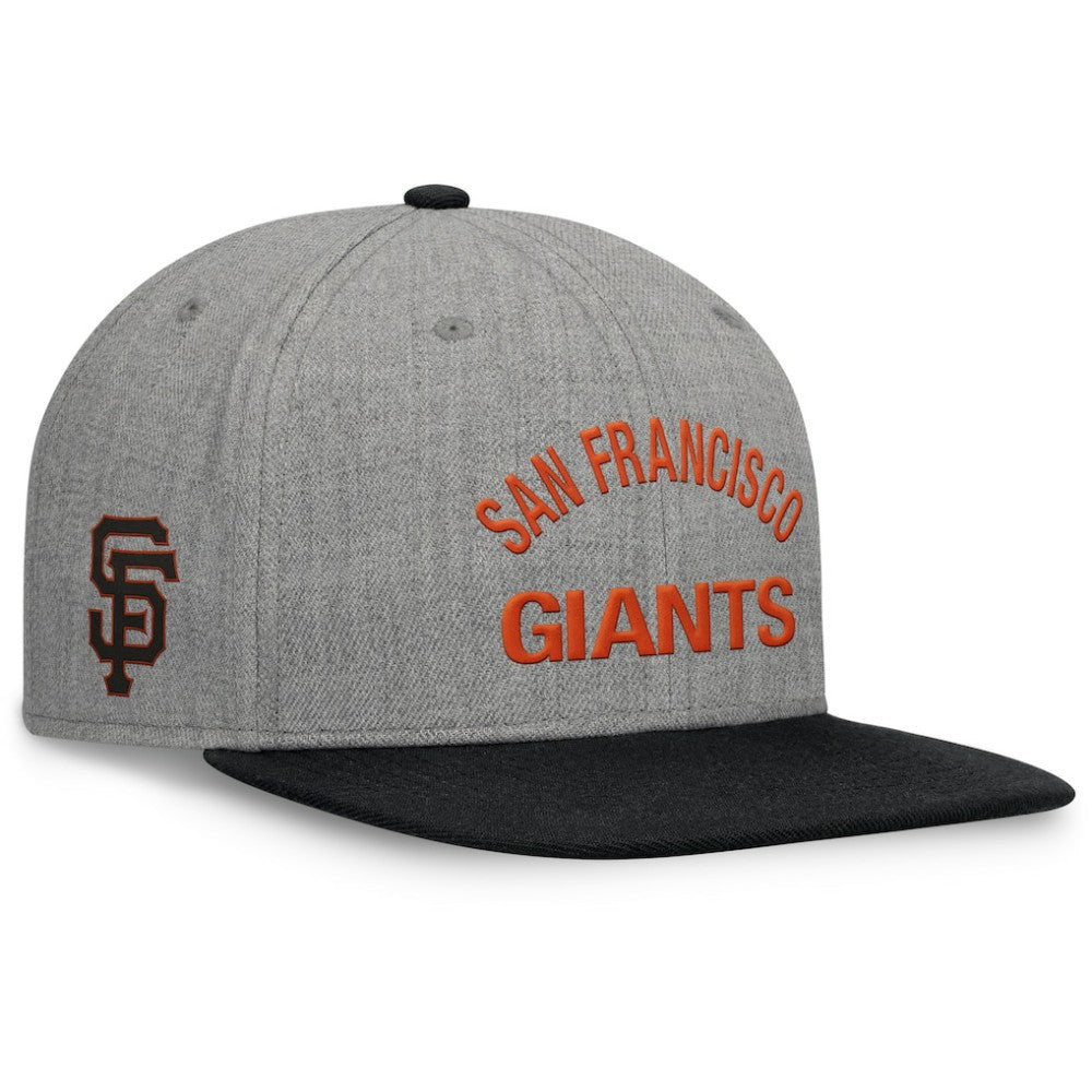 San Francisco Giants Elements Flat Brim Snapbuckle Hat - Heather Gray/Black