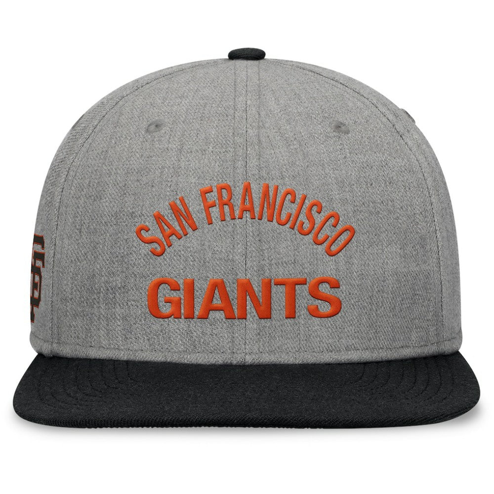 San Francisco Giants Elements Flat Brim Snapbuckle Hat - Heather Gray/Black