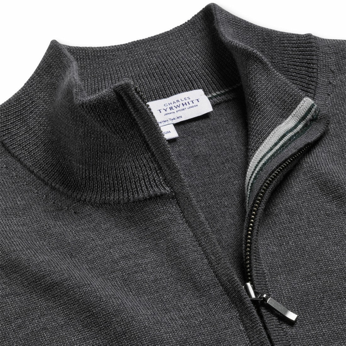 NFL New York Jets Charles Tyrwhitt Merino Quarter-Zip Pullover Sweater