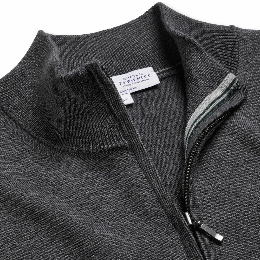 NFL New York Jets Charles Tyrwhitt Merino Quarter-Zip Pullover Sweater