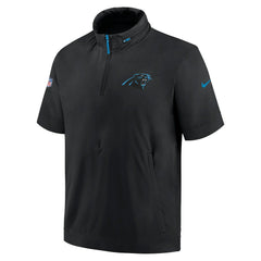 NFL Carolina Panthers 2024 Sideline Coach Short Sleeve Half-Zip Hoodie Jacket