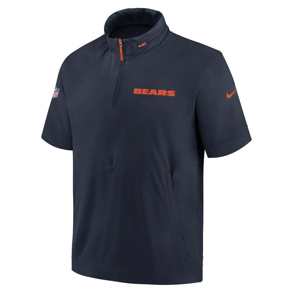 NFL Chicago Bears 2024 Sideline Coach Short Sleeve Half-Zip Hoodie Jacket