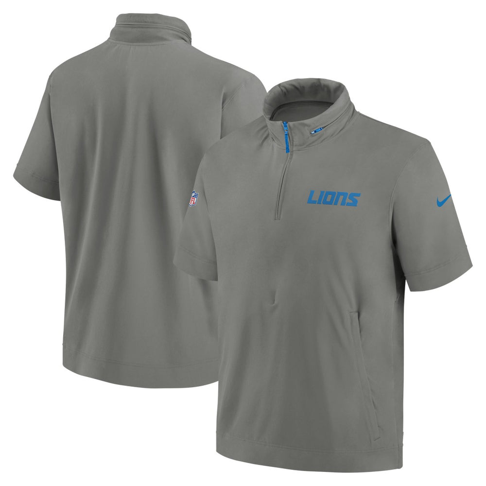 NFL Detroit Lions 2024 Sideline Coach Short Sleeve Half-Zip Hoodie Jacket