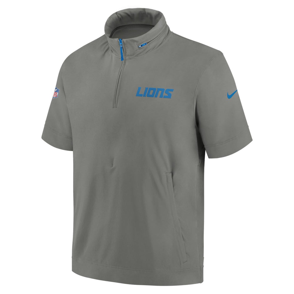 NFL Detroit Lions 2024 Sideline Coach Short Sleeve Half-Zip Hoodie Jacket