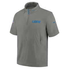 NFL Detroit Lions 2024 Sideline Coach Short Sleeve Half-Zip Hoodie Jacket