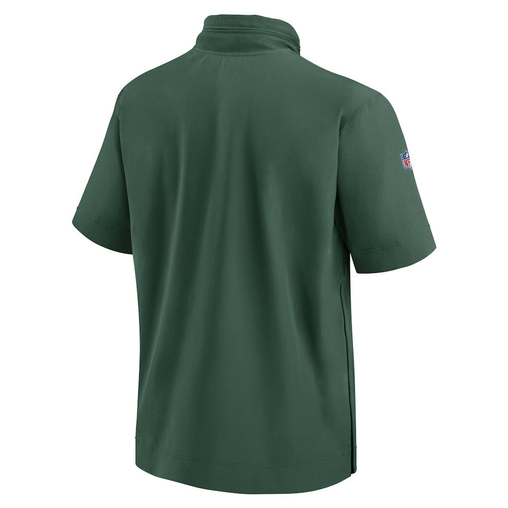 NFL Green Bay Packers 2024 Sideline Coach Short Sleeve Half-Zip Hoodie Jacket