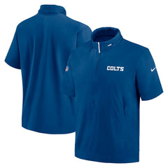 NFL Indianapolis Colts 2024 Sideline Coach Short Sleeve Half-Zip Hoodie Jacket