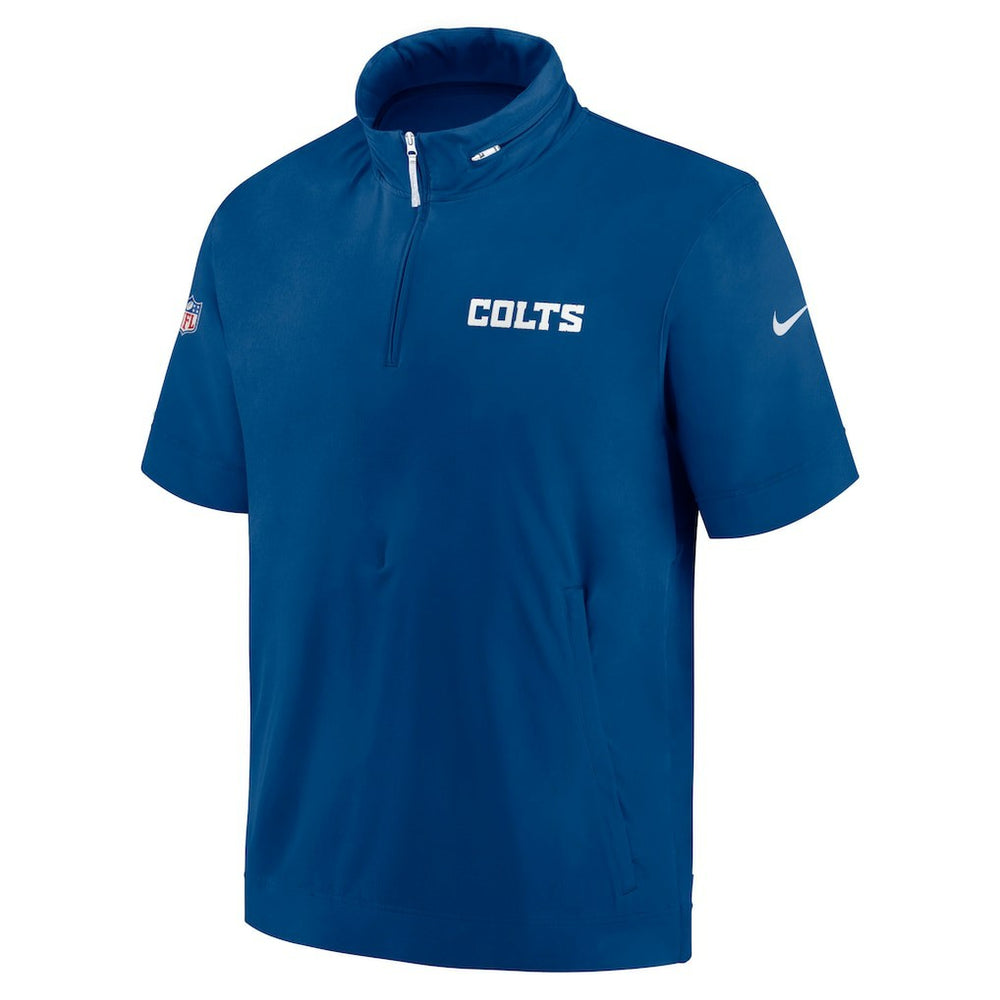 NFL Indianapolis Colts 2024 Sideline Coach Short Sleeve Half-Zip Hoodie Jacket