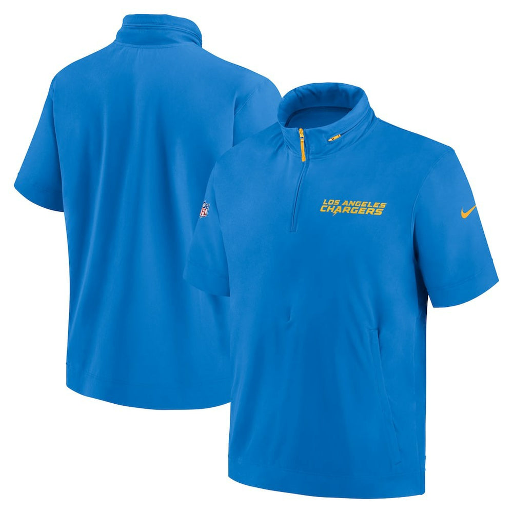 NFL Los Angeles Chargers 2024 Sideline Coach Short Sleeve Half-Zip Hoodie Jacket