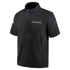 NFL Minnesota Vikings 2024 Sideline Coach Short Sleeve Half-Zip Hoodie Jacket