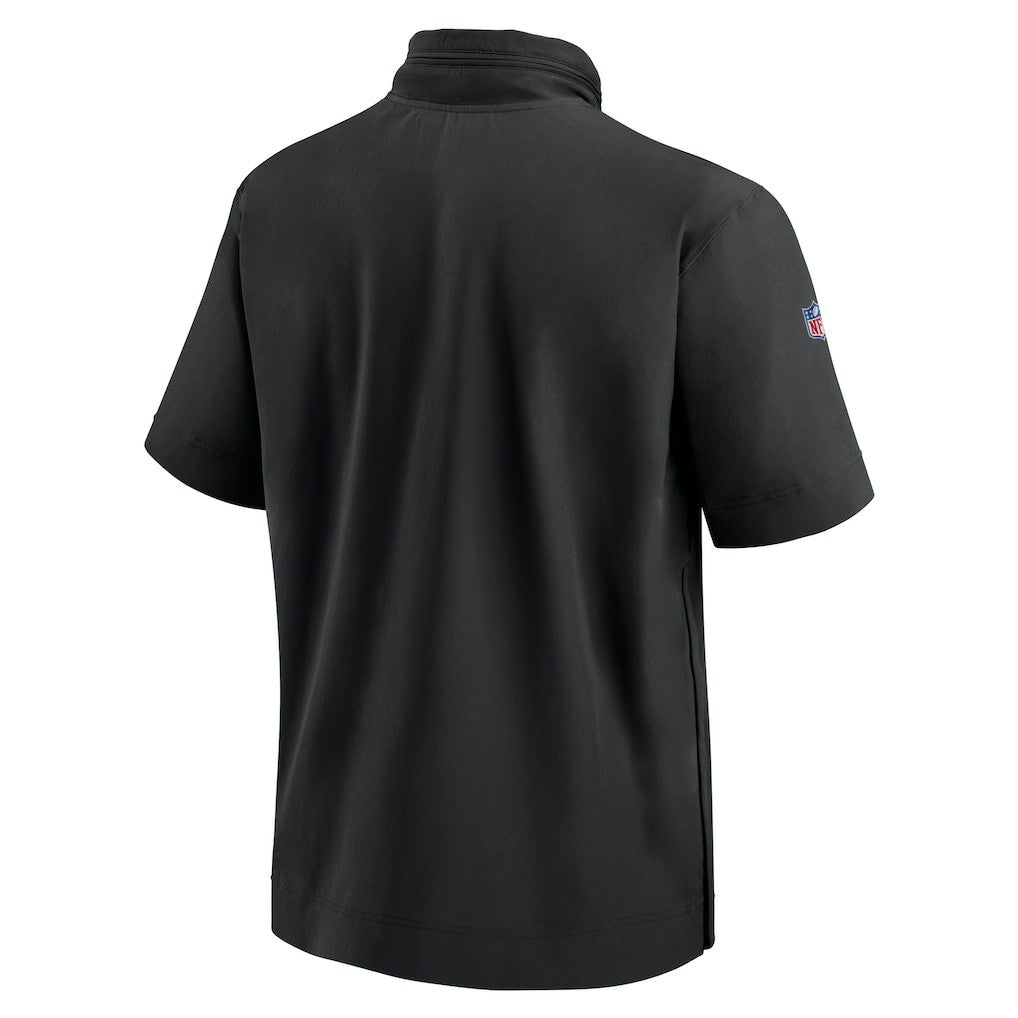 NFL Minnesota Vikings 2024 Sideline Coach Short Sleeve Half-Zip Hoodie Jacket