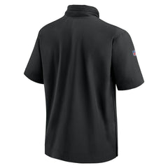 NFL Minnesota Vikings 2024 Sideline Coach Short Sleeve Half-Zip Hoodie Jacket