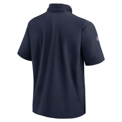 NFL New England Patriots 2024 Sideline Coach Short Sleeve Half-Zip Hoodie Jacket