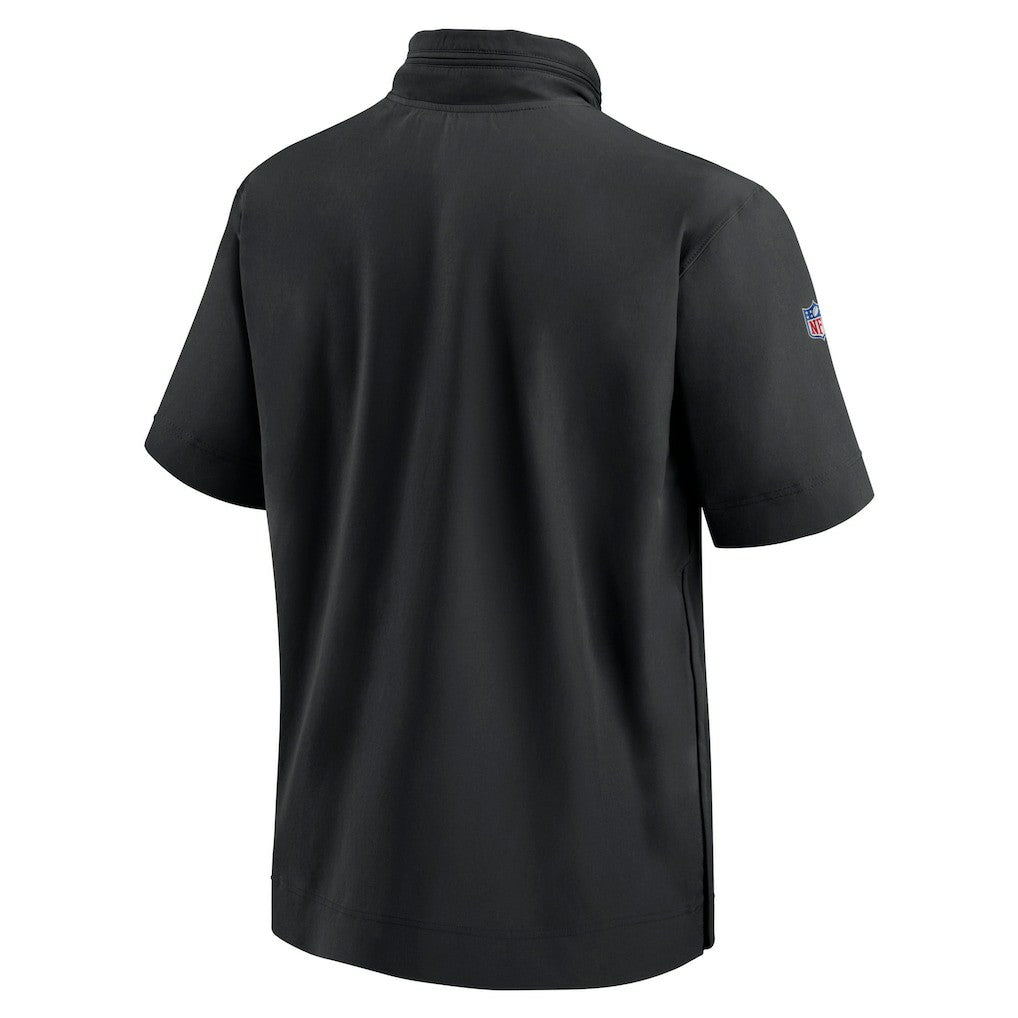 NFL New Orleans Saints 2024 Sideline Coach Short Sleeve Half-Zip Hoodie Jacket