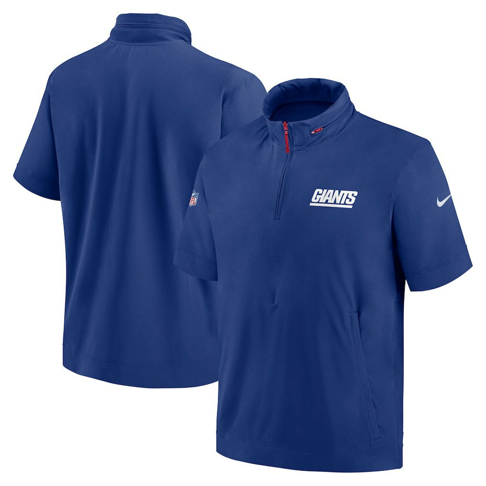 NFL New York Giants 2024 Sideline Coach Short Sleeve Half-Zip Hoodie Jacket