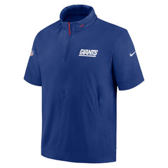 NFL New York Giants 2024 Sideline Coach Short Sleeve Half-Zip Hoodie Jacket
