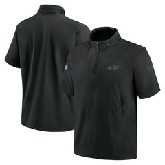 NFL New York Jets 2024 Sideline Coach Short Sleeve Half-Zip Hoodie Jacket