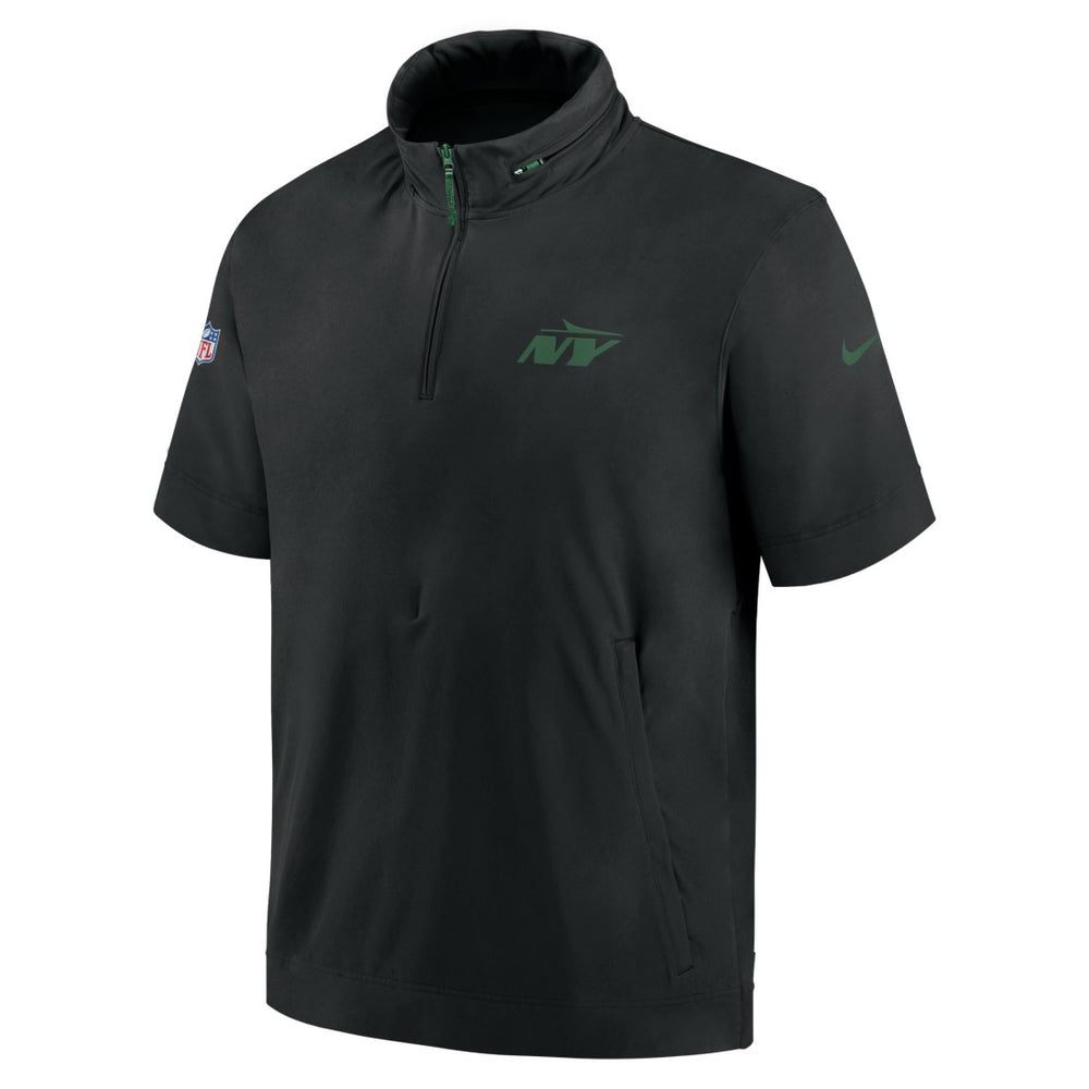 NFL New York Jets 2024 Sideline Coach Short Sleeve Half-Zip Hoodie Jacket