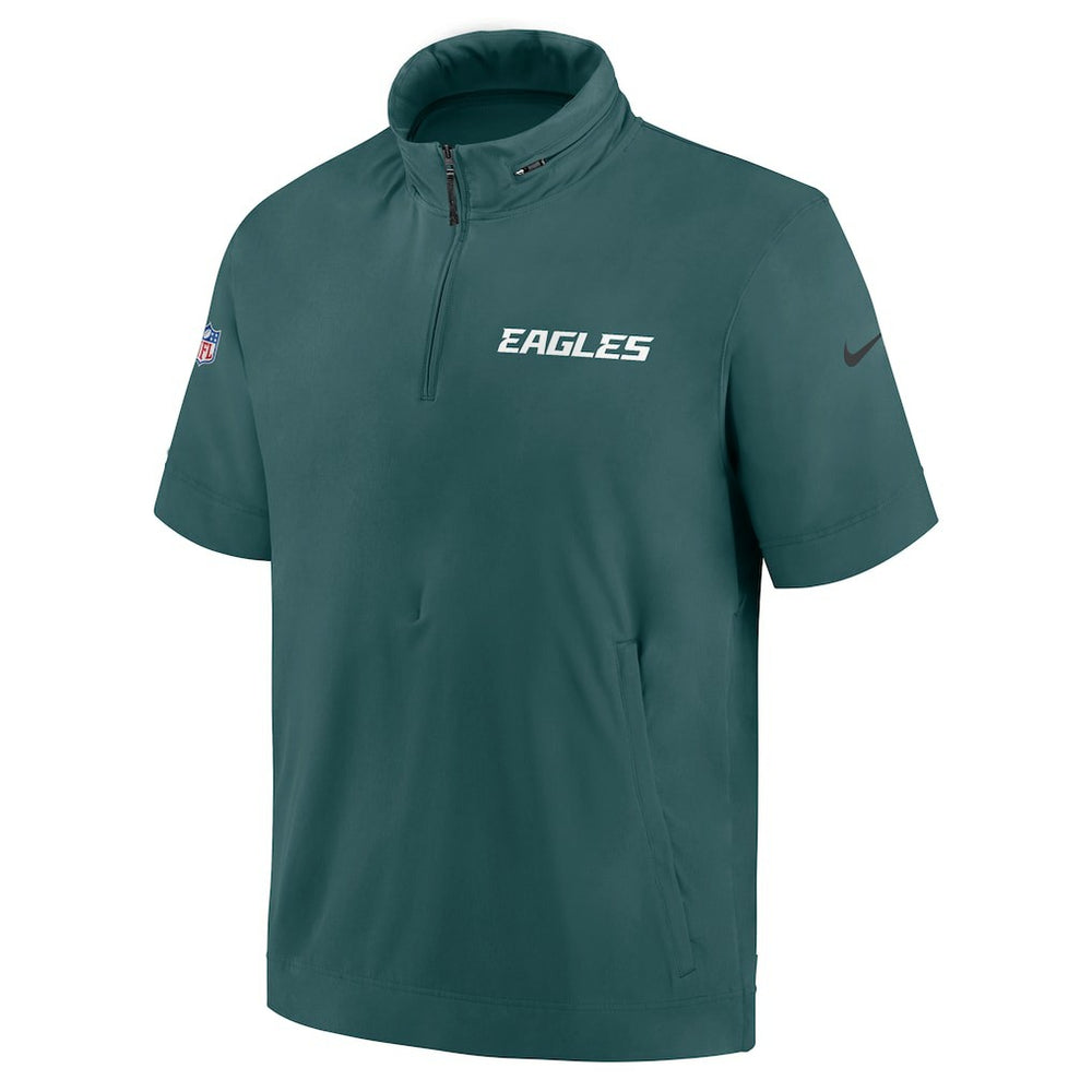 NFL Philadelphia Eagles 2024 Sideline Coach Short Sleeve Half-Zip Hoodie Jacket
