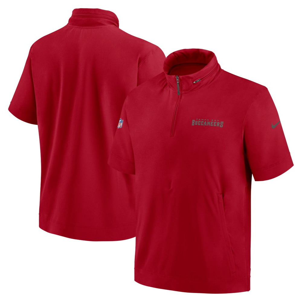 NFL Tampa Bay Buccaneers 2024 Sideline Coach Short Sleeve Half-Zip Hoodie Jacket