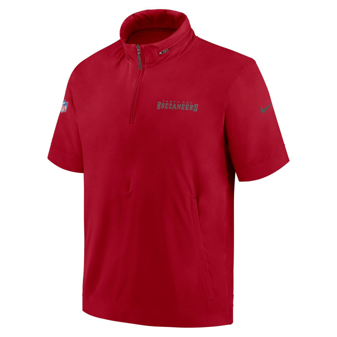 NFL Tampa Bay Buccaneers 2024 Sideline Coach Short Sleeve Half-Zip Hoodie Jacket