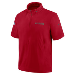NFL Tampa Bay Buccaneers 2024 Sideline Coach Short Sleeve Half-Zip Hoodie Jacket
