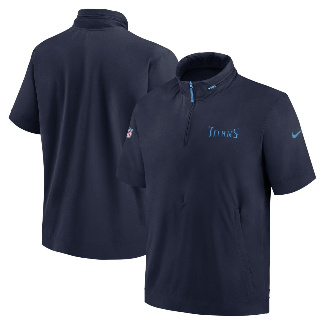 NFL Tennessee Titans 2024 Sideline Coach Short Sleeve Half-Zip Hoodie Jacket