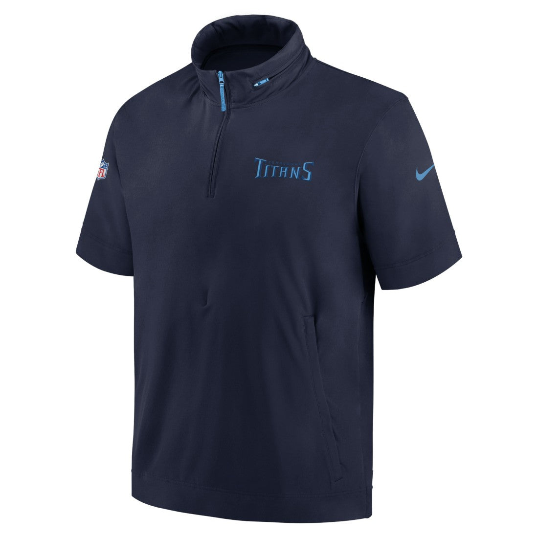NFL Tennessee Titans 2024 Sideline Coach Short Sleeve Half-Zip Hoodie Jacket