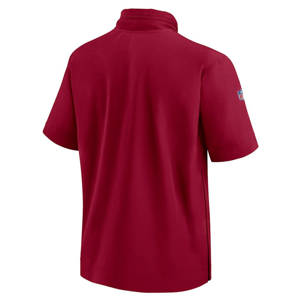 NFL Washington Commanders 2024 Sideline Coach Short Sleeve Half-Zip Hoodie Jacket