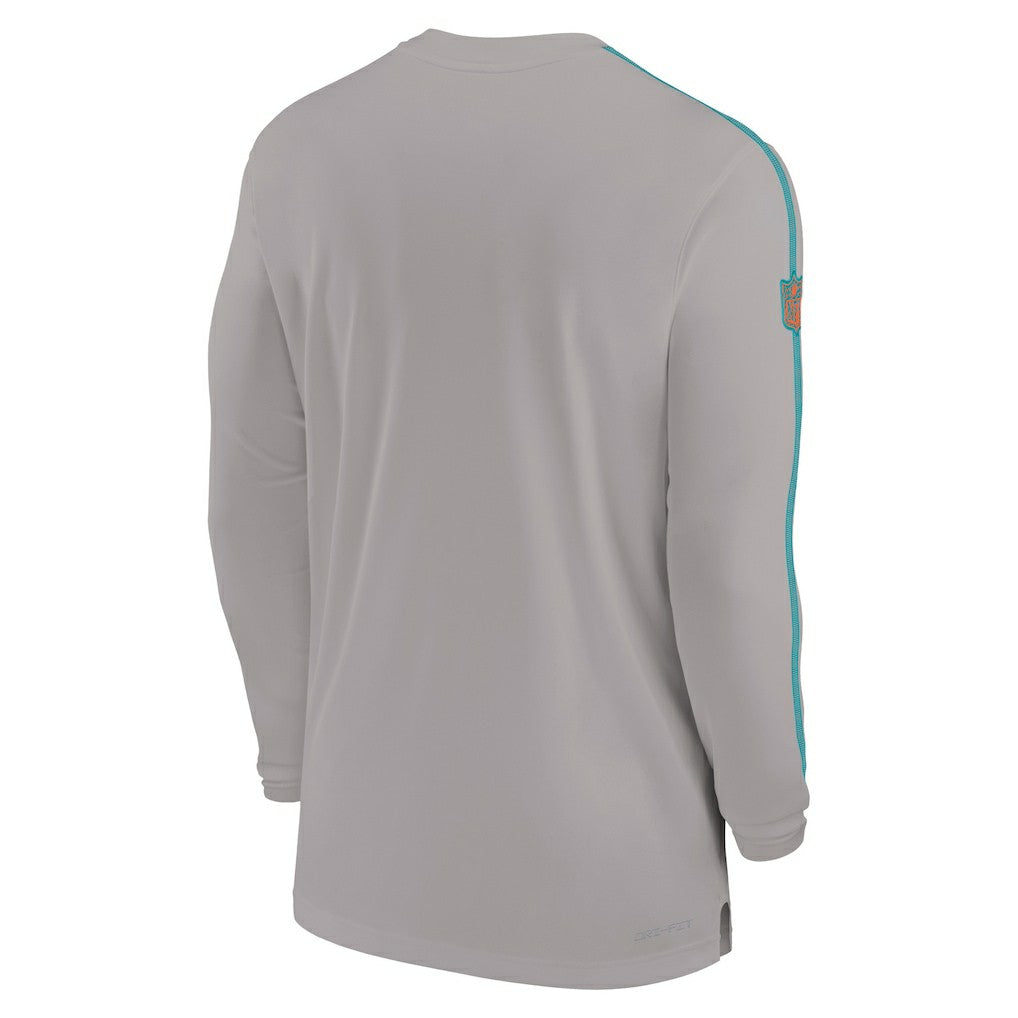 NFL Miami Dolphins Sideline Coach UV Performance Long Sleeve T-Shirt