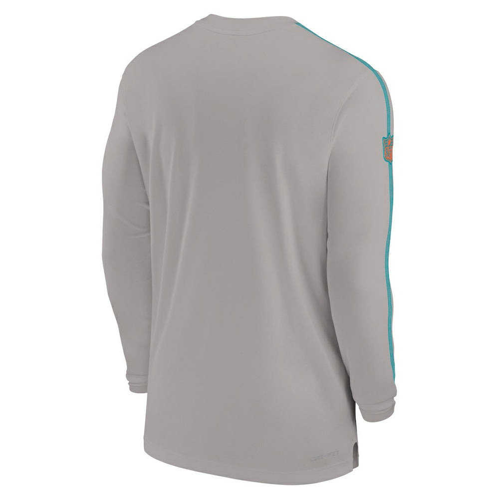 NFL Miami Dolphins Sideline Coach UV Performance Long Sleeve T-Shirt
