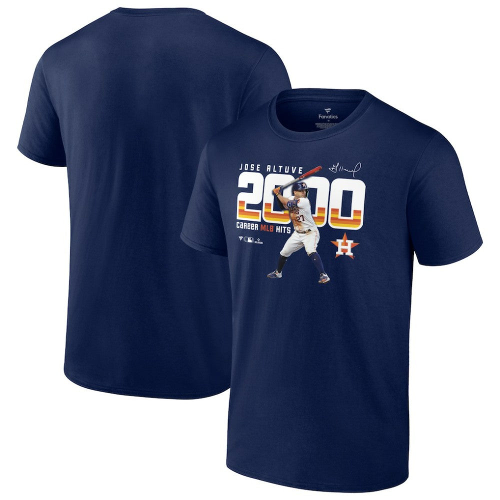 Jose Altuve Houston Astros 2,000 Career Hits T-Shirt - Navy