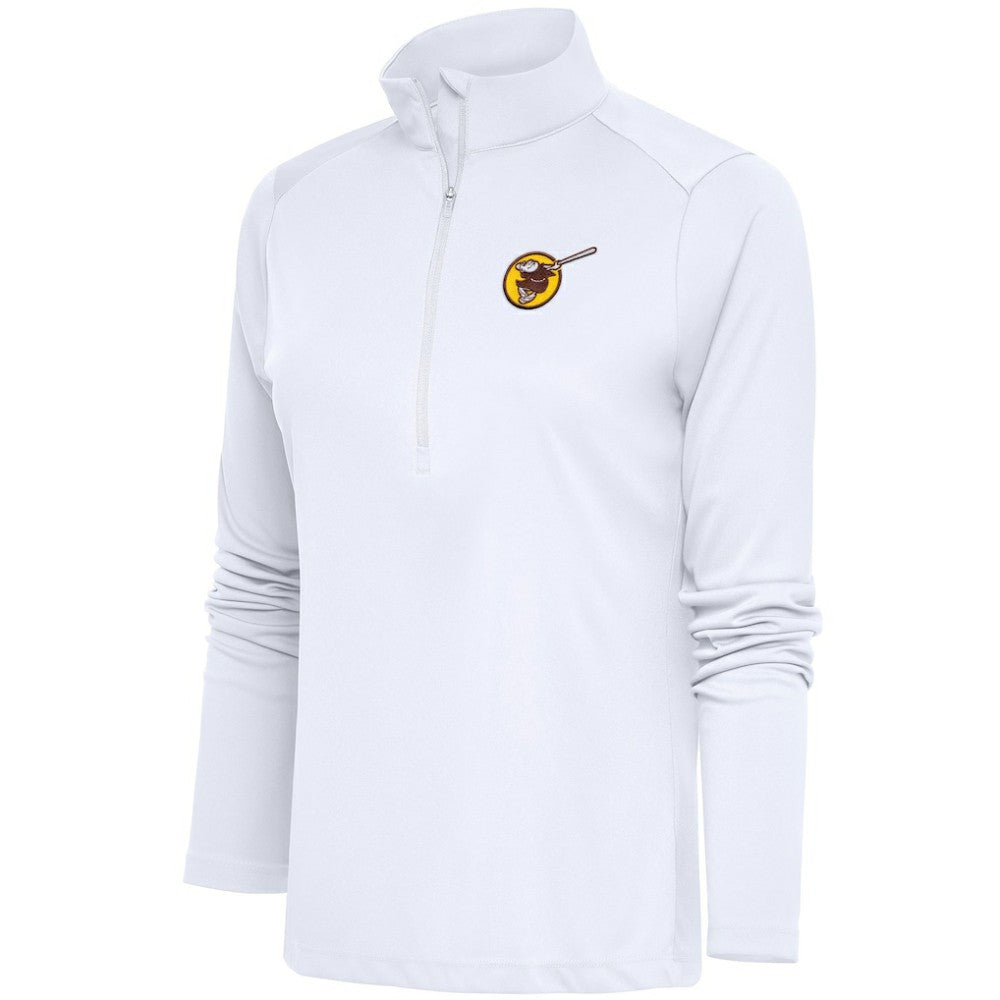 San Diego Padres Antigua Women's Cooperstown Tribute Half-Zip Pullover Top - White