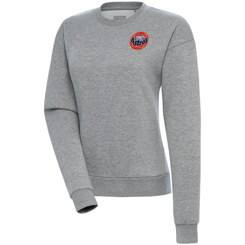 Houston Astros Antigua Women's Cooperstown Victory Crewneck Pullover Sweatshirt - Heather Gray