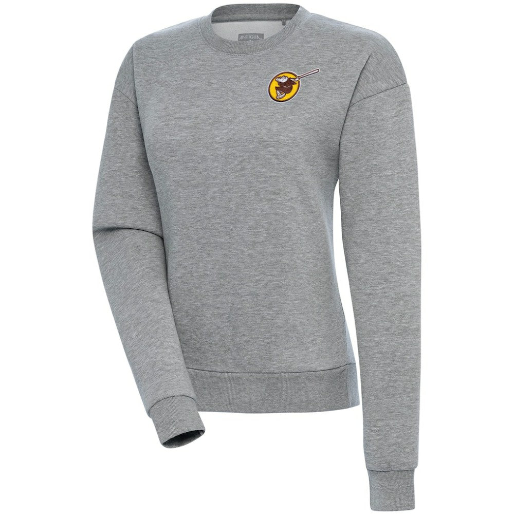 San Diego Padres Antigua Women's Cooperstown Victory Crewneck Pullover Sweatshirt - Heather Gray