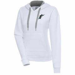Florida Marlins Antigua Women's Cooperstown Victory Pullover Hoodie - White